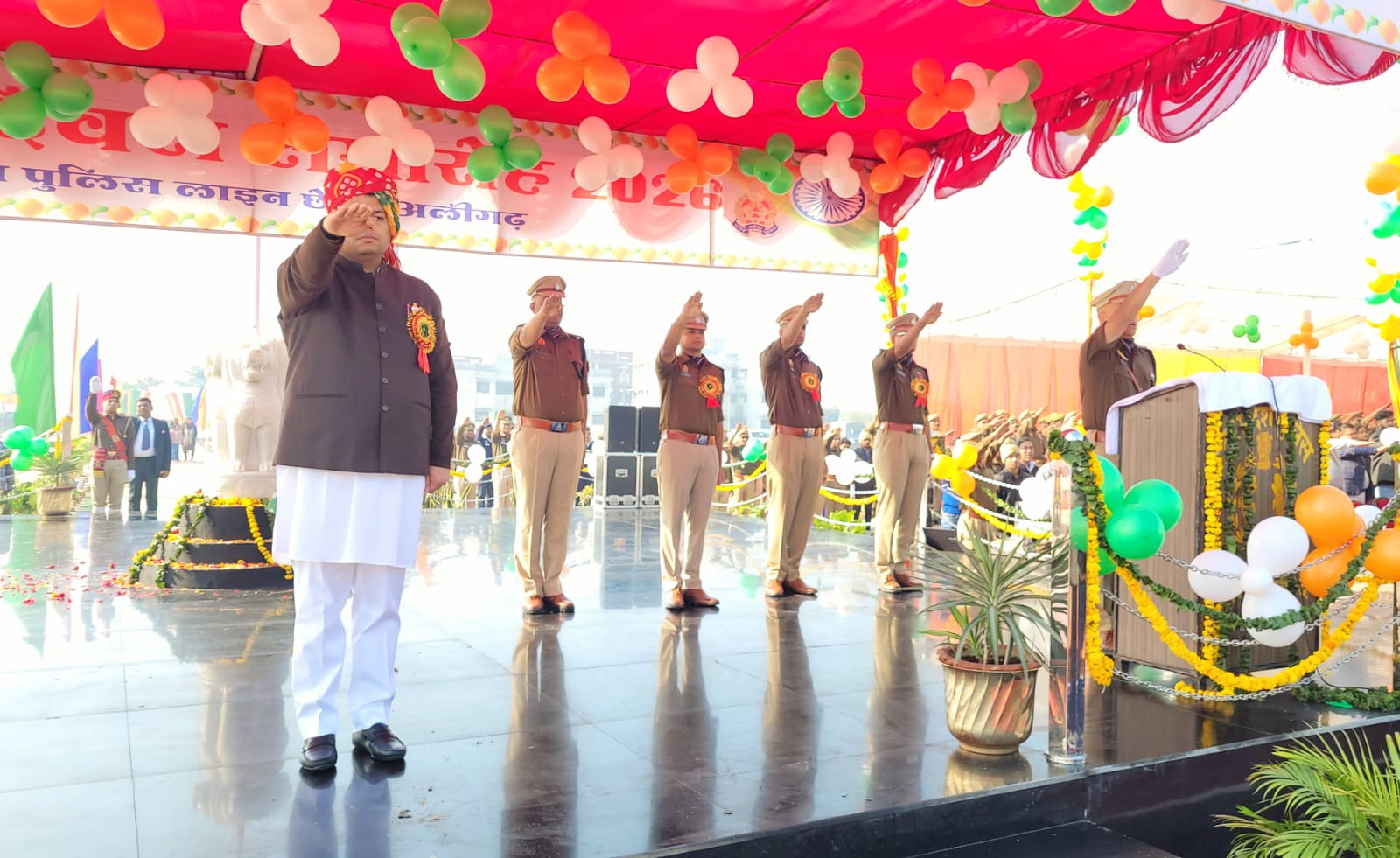 अलीगढ़ पुलिस ने गणतंत्र दिवस 2026 पर निकाली भव्य परेड