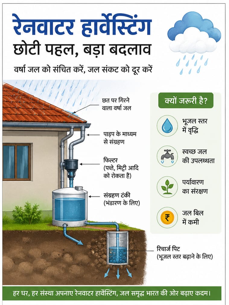 हर बूंद बने भविष्य की पूंजी: वर्षा जल संचयन को जनआंदोलन बनाने का समय