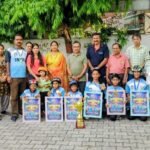 Players who won medals at the Indo-Nepal Skating Championship were felicitated.
